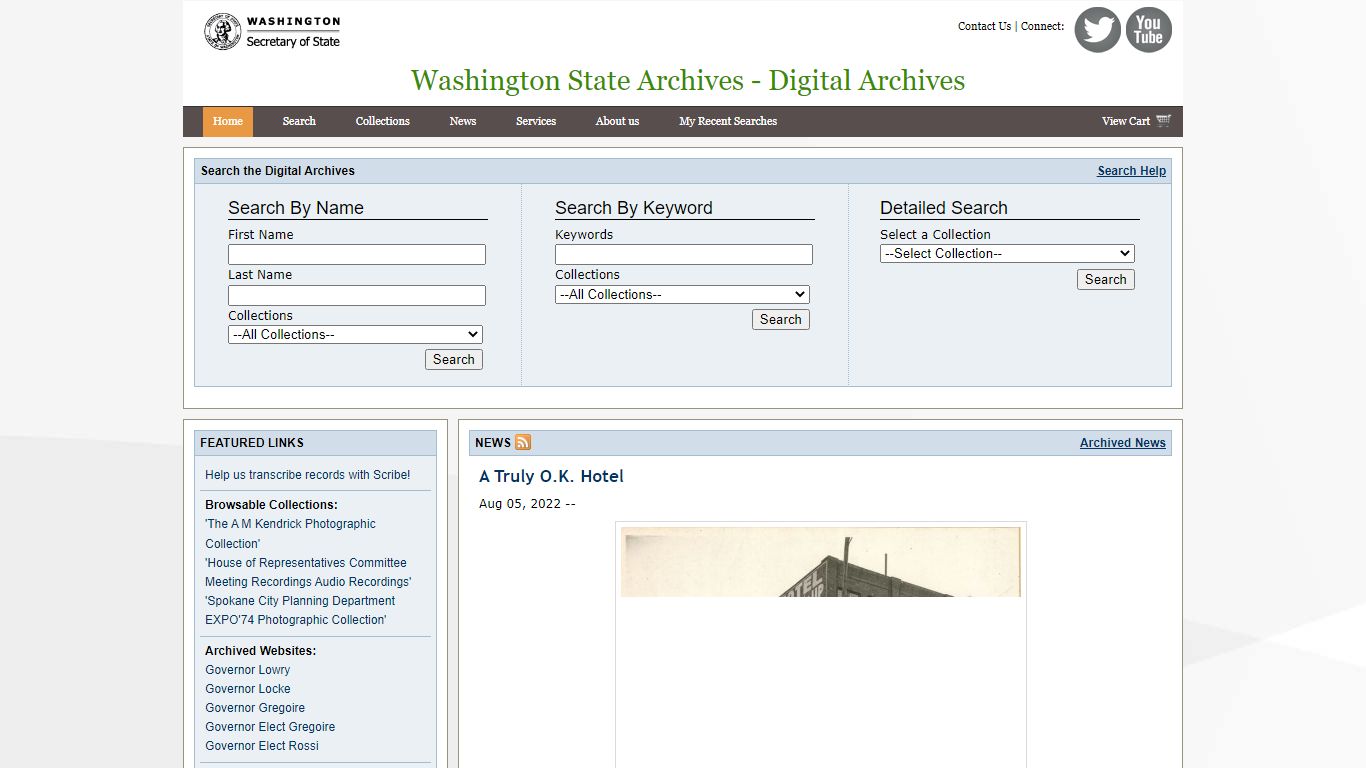 Washington State Archives, Digital Archives